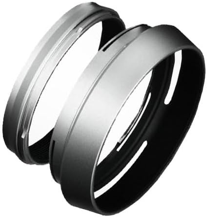 Foto&Tech LH-100 Metal Lens Hood/ 49mm Filter Adapter Ring X100VI Lens Hood Fuji X100V Hood Compatible with Fujifilm X100V X100VI (Silver)