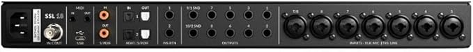 Solid State Logic SSL 18 26-In and 28-Out USB Audio Interface with 4K Analogue Enhancement, Alternative Speaker Switching, and 10 Balanced Line Outputs (Black)