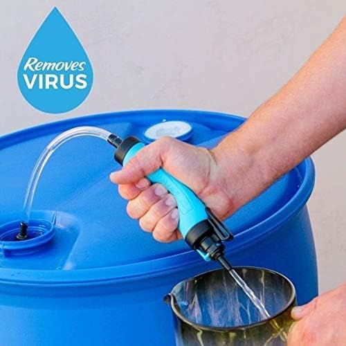 Sagan Life 55 Gallon Drum Water Filter Pump, AquaDrum Water Purification System, Emergency Water Barrel Filtration System, Long Term Water Storage, Emergency Drinking Water, Filters Up to 250 Gal