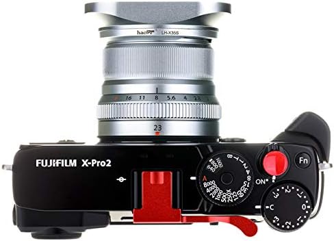 Haoge LH-X35S Bayonet Square Metal Lens Hood for Fujifilm Fuji Fujinon XF 35mm F2 R WR XF35mmF2, XF 23mm f2 R WR XF23mmF2 and XC 35mm F2 XC35mmF2 Lens Replace LH-XF35-2 Silver