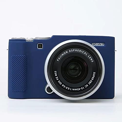 Professional Secure Silicone Camera Case Cover Housing Body Skin for Fujifilm Fuji X-A7 XA7 XA 7 Mirrorless Digital Camera (Blue)