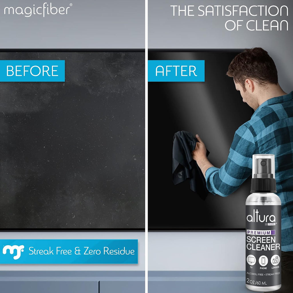 Altura Photo Screen Cleaner Spray Kit with 2 MagicFiber Cloths, 2 oz