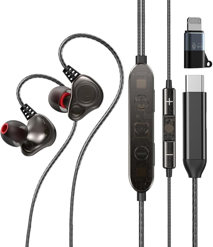 EzKŌV Karaoke Headset with Built-in Sound Card – Wired Microphone & Headphones for Singing, Live Streaming & Recording, Plug & Play with iPhone (Lightning), USB-C & PC (Black)