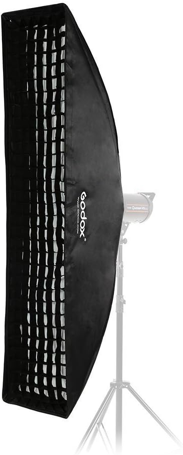 Godox 14"x63" / 35x160cm Strip Beehive Honeycomb Grid Softbox with Bowens Mount Speedring for Studio Flash Strobe Lighting [2-Pack]
