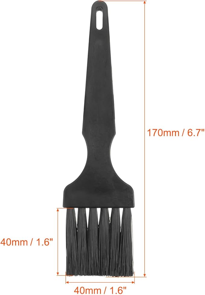 uxcell 4 Pcs Anti Static ESD Brush Plastic Handle Nylon Lab Cleaning Brushes for Electronics Keyboard PCB BGA Repair Soldering, 40x40mm Bristles