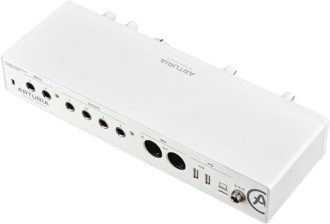 Arturia - MiniFuse 4 - Compact USB Audio & MIDI Interface with Creative Software for Recording, Production, Podcasting, Guitar - White