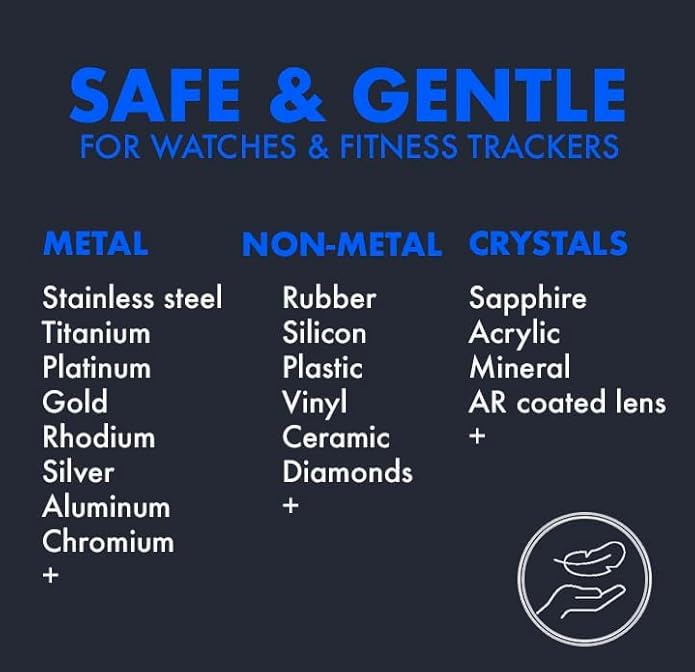 Essential Watch Cleaning Kit | Safe on all Metals & Crystals | (1x) Watch Cleaner Foam 50ML, (1x) Everyday Watch & Jewelry Cleaning Cloth 10"x10", (1x) Watch Cleaning Brush | USA Made (3 piece set)