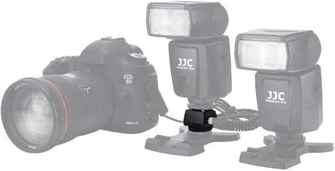 JJC Standard Hot Shoe Adapter with Extra PC sync Connection Port & 3.5mm Mini Phone Connection Port for Connecting Cameras to Additional Off-Camera Flash, Studio Light / Strobes or Other Accessories