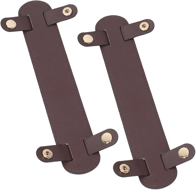 2Pcs PU Leather Strap Pad Bag Shoulder Strap Cushion Protector Detachable Handle Wrap Covers for Pressure Relief Messenger Camera Purse Tote Backpacks Handbags Coconut Brown 9x3.9 Inch