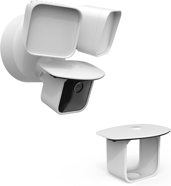Outdoor Camera Sun Rain Shade Shield Cover Compatible with Blink Wired Floodlight Camera (White)
