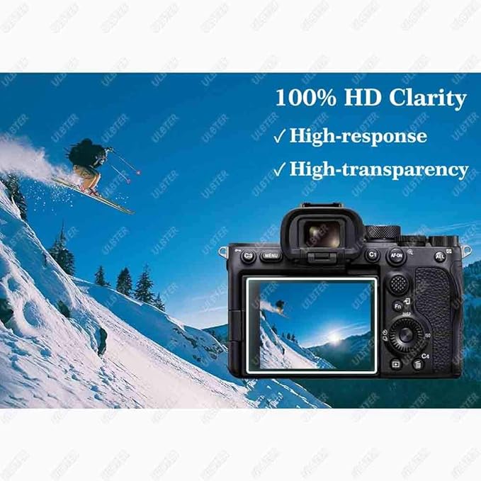 ULBTER Screen Protector for Sony Alpha A7S III A7S II A7SIII A7SII 7S III 7S IICamera & Hot Shoe Cover, Tempered Glass 0.3mm 9H Hardness Anti-Scrach Anti-Fingerprint Anti-Bubble [3 Pack]