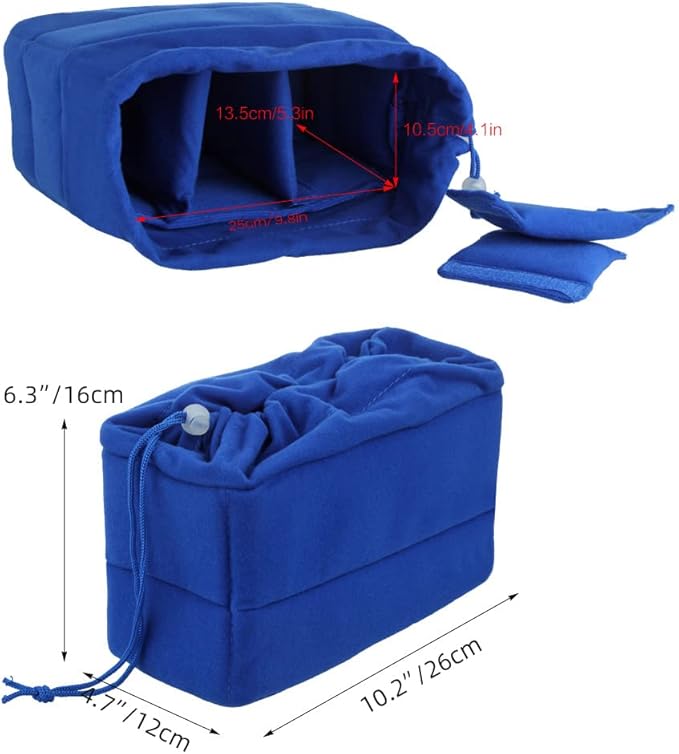 Koolertron Shockproof Camera Photo Bag for SLR TLR Camera Insert Partition Padded Case,Can be Put Directly Into the SLR Camera Bag With Freely Adjustable Compartment