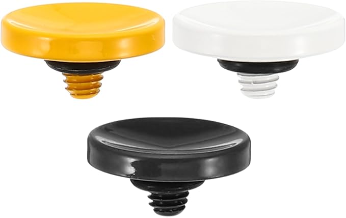 PATIKIL Camera Shutter Button, 3 Pack Soft Shutter Release Button Pure Copper Camera Button Concave Suitable for Nikon for Fujifilm for Leica DSLR/SLR Camera,Black White Yellow