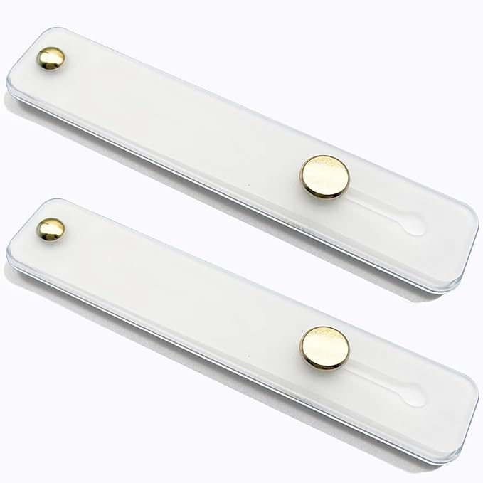 TENOC Phone Grip 2 Pieces White Universal Sticky Finger Strap Holder for Smartphone or Cell Phone Case
