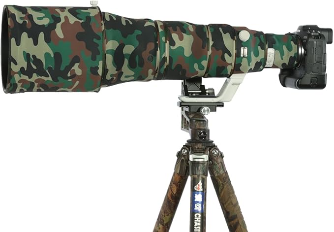 CHASING BIRDS Lens Camouflage Waterproof Coat for Canon RF 600mm F4 L is USM Rainproof Lens Protective Cover Version IV (Military Green Camouflage, with Extender RF 1.4X & 2X)