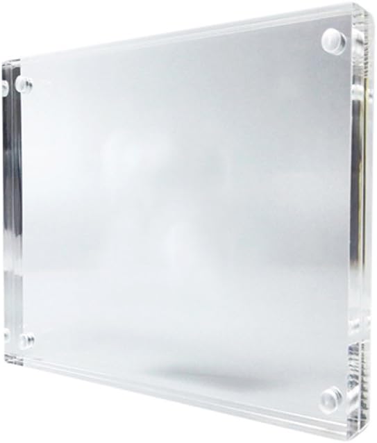 FoRapid 2 PCS 3-inch 2-Sided Clear Acrylic Refrigerator Magnetic Photo Frame-Elegant Frameless Display Fujifilm Mini 9 8 8+ 70 7s 90 25 26 50s Film/Cards/Memos/HP Pocket Photo Paper/2x3 Photo