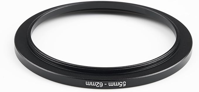 55mm to 62mm Step-Up Ring Filter Adapter,for All Brands UV ND CPL, Metal Ring Step-Up Rings Adapter Filter (55mm-62mm)