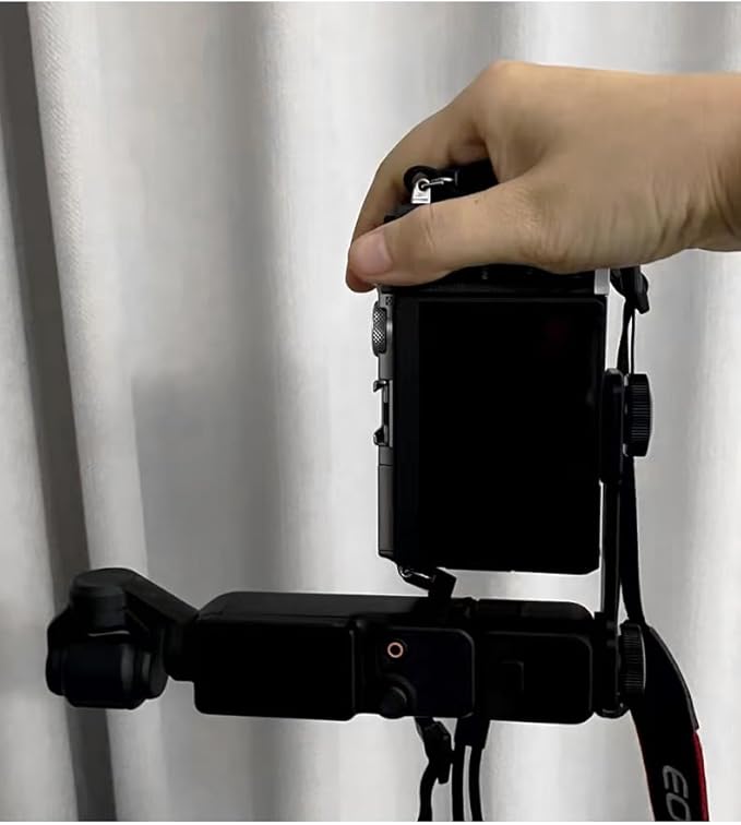 Triple Cold Shoe Mounts Plate Microphone Led Video Light Extension Bracket Microphone Stand Rig Compatible for DJI OSMO Mobile 3 2 OM 4 Zhiyun Smooth 4/Feiyu Vimble 2 Gimbal Stabilizer