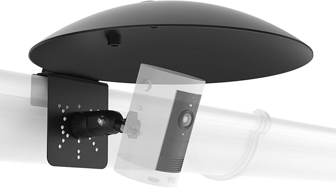 VOMENC Universal Sun Rain Shade Camera Cover with Gutter Mount for All Outdoor Security Camera with 1/4 Screw, Shield Compatible with R-ing,Blink,Eufy Arlo,Wyze,TP-Link Tapo Camera (Black)