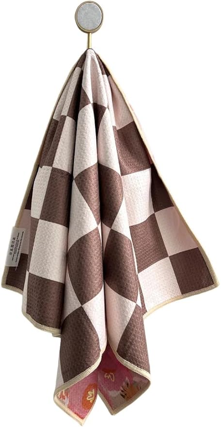 crae. Reversible Microfiber Towel - Ultra Absorbent, Quick-Drying Hand Towels - Modern Design, Scratch-Free, Lint-Free for Kitchen, Bathroom, Car Cleaning - 19x29 Inches, Set of 1 (Reeds)