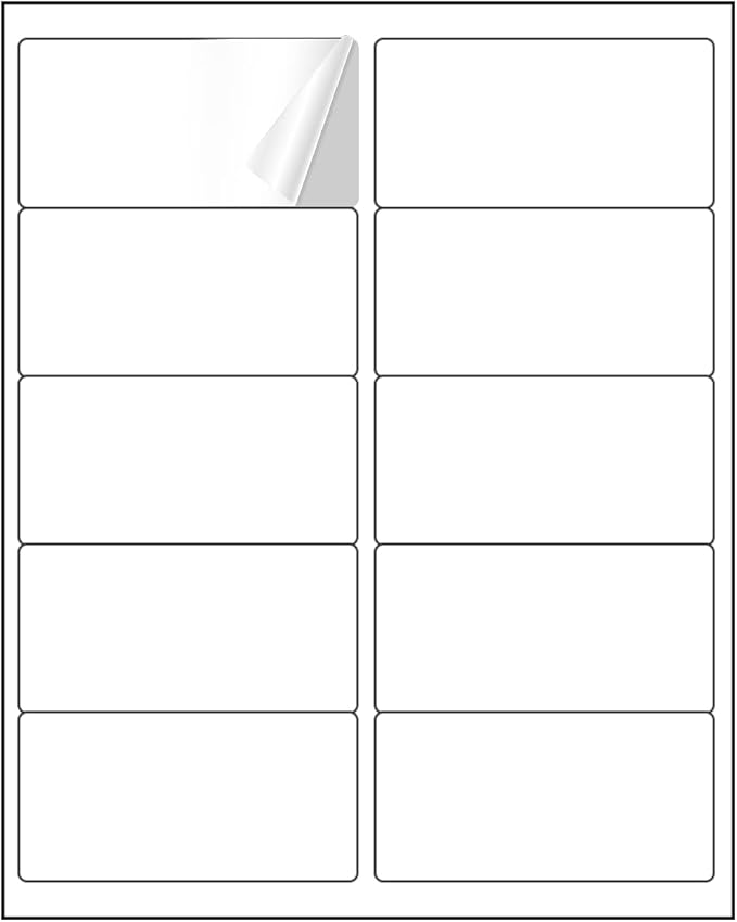 2” x 4” Shipping Address Labels 50000 Labels, BESTIKER 2x4 Printable Labels for Laser Inkjet Printers, White Sticker Mailing Labels for Package Envelopes (10 Labels/Sheet, 5000 Sheets)