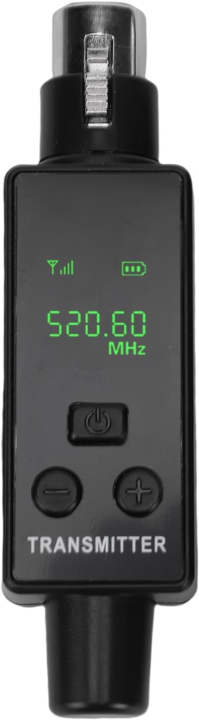 Bewinner 2.4GHz Wireless Microphone System, XLR Transmitter & Receiver, 24Bit/48kHz, Plug & Play Wireless Mic Adapter for Camera, PA, Mixer, Studio, Live Streaming (1 for 1)