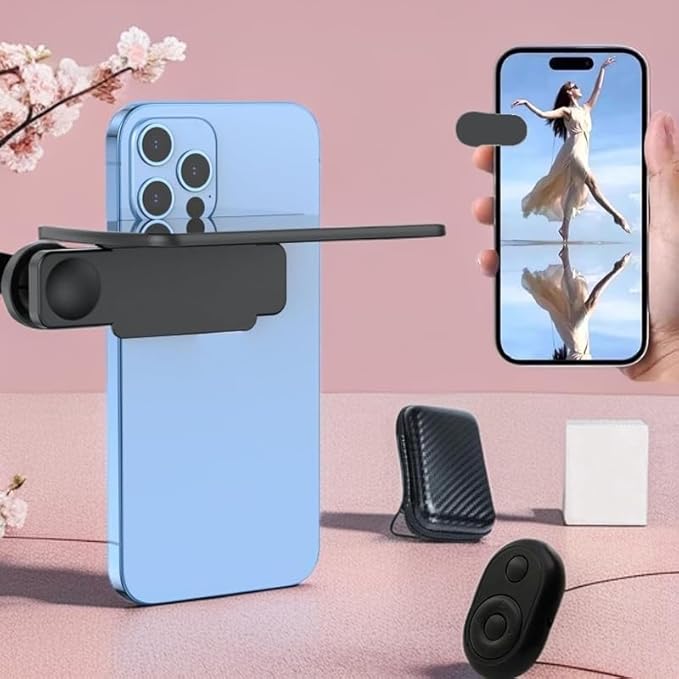 Mirror Reflection Clip Kit For iPhone,Smart Phone Camera Mirror Reflection Clip Kit With Mirror Effect Lens,No Edit Needed Creates Stunning Reflections Instantly,Perfect For travel Outdoor Photography