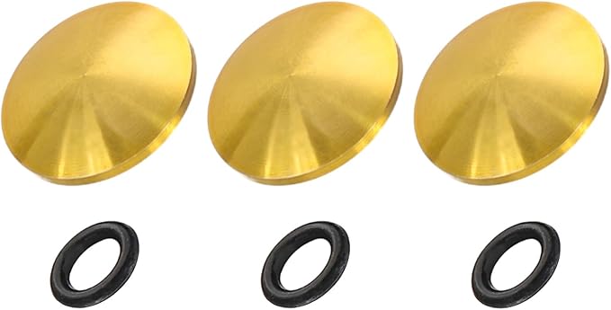 PATIKIL Camera Shutter Button, 3 Pack 10mm Convex Surface Shutter Release Buttons Pure Copper Camera Button for Nikon for Fujifilm for Leica DSLR/SLR, Gold