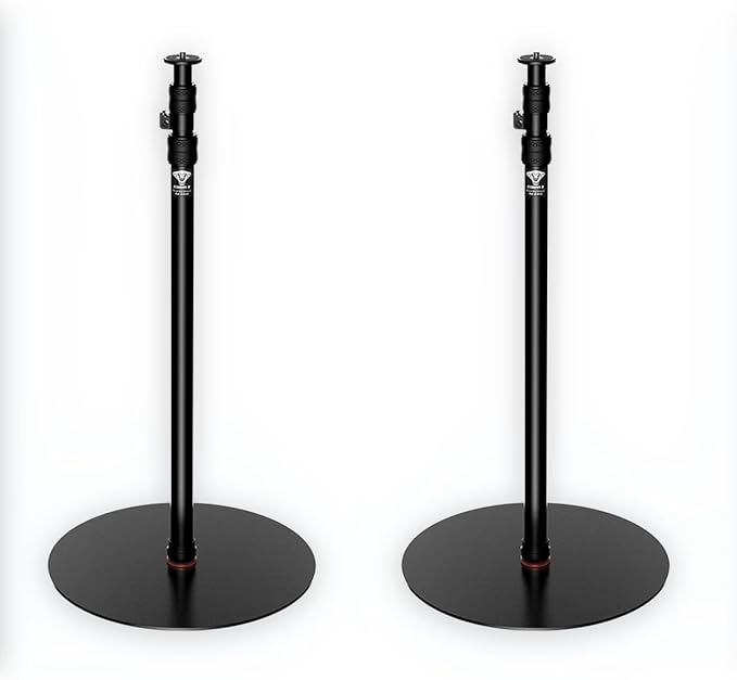 IFOOTAGE 2 Pack Round Base Monopod,15.75"/40cm Diameter,Max.Payload 22lbs/10KG,Aluminium Alloy Stable Structure, Height 30.28"/76.9cm~79.4"/201.6cm,for LED Video Light,2*RB-A400