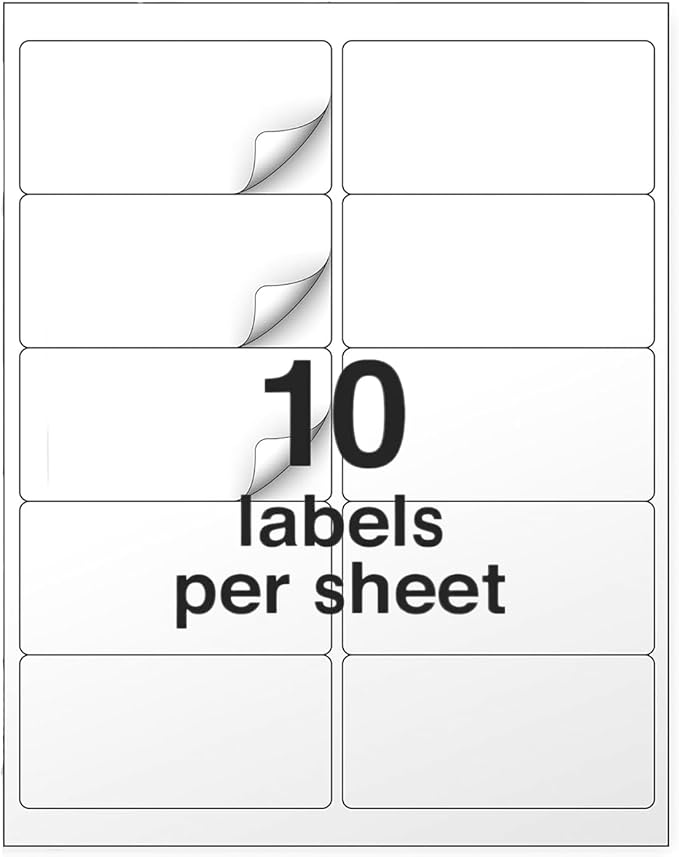 2" x 4" Shipping Address Labels for Laser Inkjet Printer, Mailing Label White for Package or Envelope, Printable Label Sheet 5163 8163 (100 Sheets 1000 Labels)