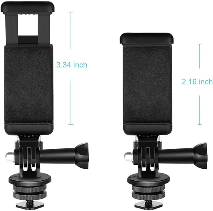 Phone Holder Camera Hot Shoe Mount Adapter Kit Compatible with GoPro Hero 9 8 7 6 5, DJI OSMO Action, iPhone12/11 Pro Max/X/XR, Samsung, Attaching on DSLR Camera or Ring Light