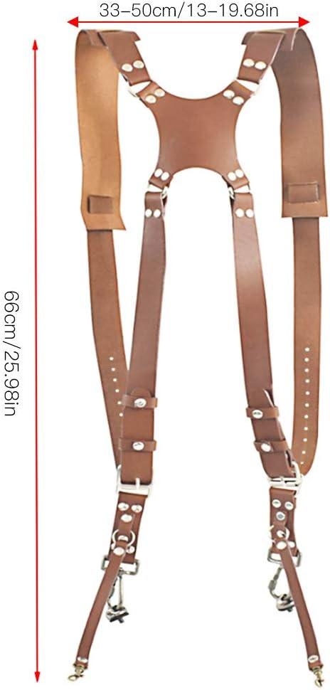 Soft and Brown Adjustable Leather Camera Strap, with Soft Shoulder Pad Camera Harness, Camera With 1/4 Inch Tripod Bracket for Digital Camera