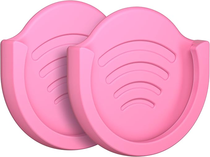 pop-tech Phone Grip Holder for Socket Users, 2 Pack Silicon Car Mount for Expanding Phone Stand with Strong 3M Adhesive Double Sided Tapes for Dashboard, Desk, Wall, Home, Office and More Pink