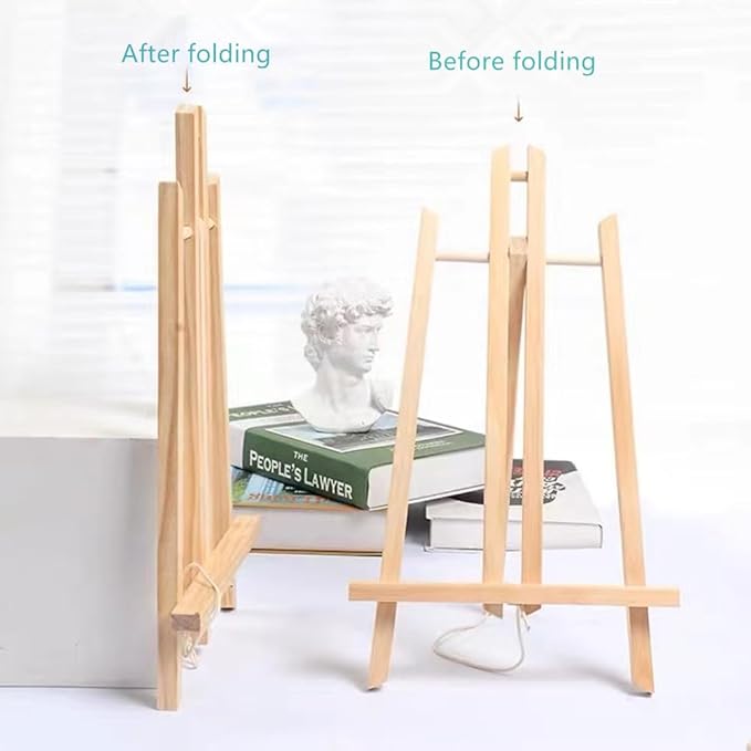 3PCS 11.8" Wood Easels, Small Tabletop Display Stand, Tripod, Painting Party Easel, Kids Student Tabletop Easels for Painting, Portable Canvas Photo Picture Sign Holder