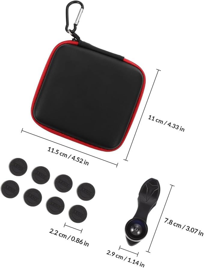 Zerodeko Wide-Angle Macro Lens Kit for Phone Camera, Portable Clip-on Phone Lens Attachment, 10-in-1 Multifunctional External Camera Filter Set, Compatible with Smartphones, Black