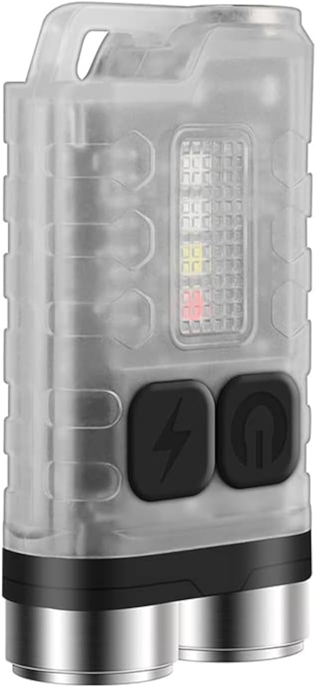 Vortex V3 EDC Flashlight with Red UV Blue Light Emergency Signals Fluorescent Powerful 900lm Rechargeable Mini Pocket LED Keychain Flashlight 10 Modes USB-Type C IP65 Waterproof Magnetic end