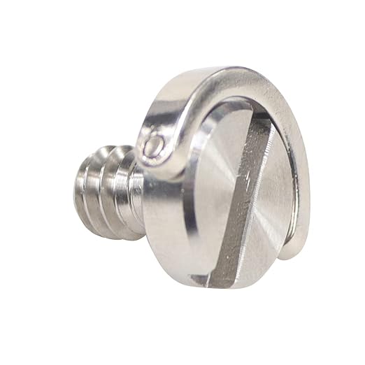 Camera Screw 1/4 Inch D-Ring Nickel Plated Iron Screw Quick Release Plate Mount Tripod Accessories for DSLR Camera Tripod Monopod Strap Mount Screw