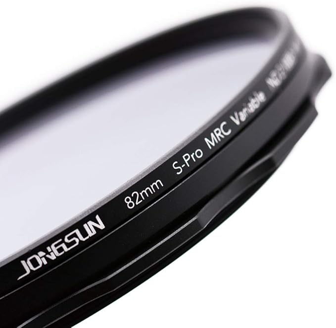 JONGSUN 82mm Variable ND Filter, S-Pro MRC 16 Layers Nano Coatings, More Than 10 Stop ND2-ND1000 Stepless Adjustment Graduated, Lens Cloth Kit, Camera Neutral Density Filter