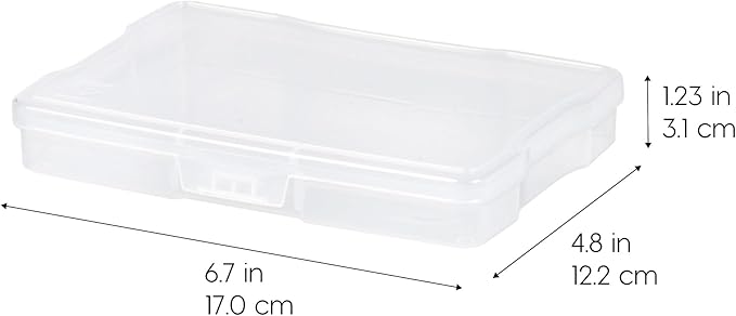 IRIS USA 4" x 6" Photo Storage Box Craft Keeper Cases, 10-Pack, Organization Task Holders for Pictures, Tasks, Scrapbooking, Stationery Storage, Ephemera, Stickers & Art Supplies, Clear