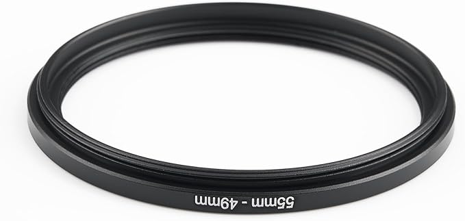 55mm to 49mm Step-Down Ring Filter Adapter,for All Brands UV ND CPL, Metal Ring Step-Down Rings Adapter Filter (55mm-49mm)
