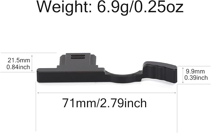 RX1R III Metal Thumb UP Grip for Sony RX1RIII RX1R3 RX1RM3 Digital Camera, Hot Shoe Full-Coverage Thumb Rest Support Holder, Not Affect The Use of Camera Buttons, Dial (Black)
