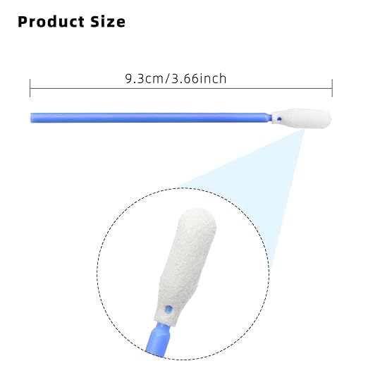 (100 Pcs) 3.66 inch Foam Swab Cleaning Swab Foam Tips Sponge Stick for Inkjet Printer Print Head Camera Optical Lens Optical Equipment (Blue)
