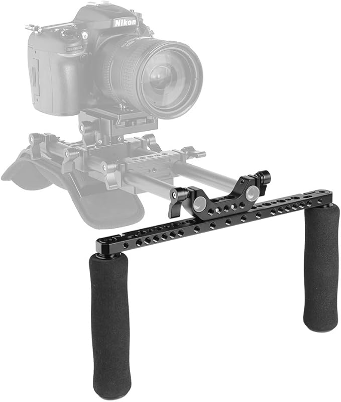 CAMVATE Sponge Handle Grips with 15mm Dual Rod Clamp for DSLR Camera Shoulder Rig - 2253
