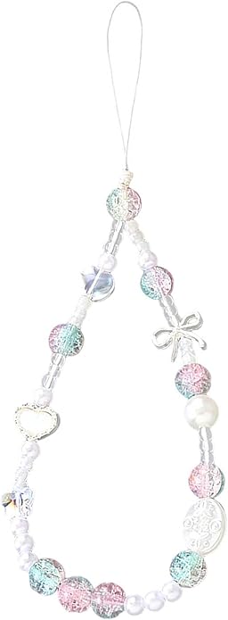 Beaded Phone Charm Lanyard Strap Girly Style Fixed Beads Pearl Lanyards