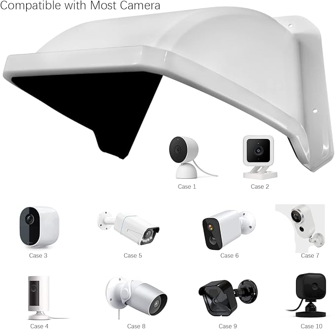 OOSSXX Universal Security Camera Sun Rain Cover Shield Cover Shield for Surveillance Camara Protective Roof for Dome/Bullet Outdoor Camera