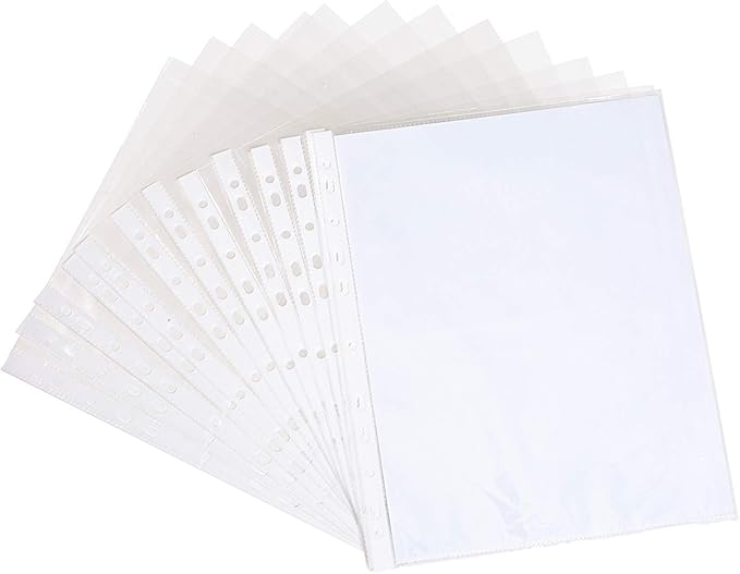 1000 Sheet Protectors 8.5 x 11, Clear Page Protectors, 11 Hole Economy Design, Lightweight Plastic Binder Sleeves, Acid and PVC Free, Clear Plastic Design, 9.25 x 11.25 Top Loaded