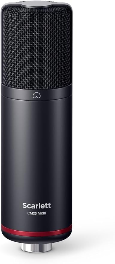 Focusrite Scarlett 2i2 4th Gen USB-C Audio Interface Recording Bundle with CM25 MkIII Condenser Mic, SH-450 Headphones, Pop Filter, Shock Mount, Stand, XLR Cable & Software Pack