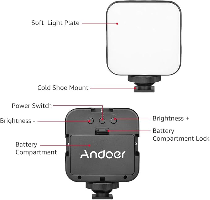 Andoer Smartphone Video Rig with 2pcs LED Video Light, Phone Filmmaking Case, Phone Video Stabilizer Grip Tripod Mount for Videomaker