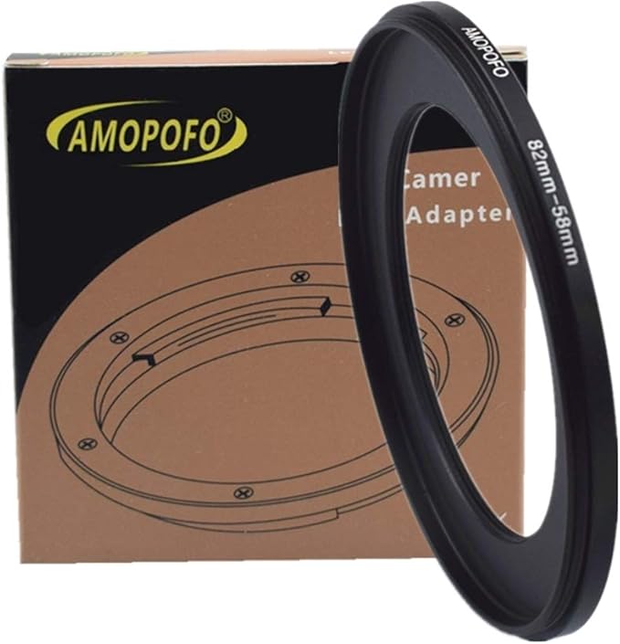 82 to 58mm Metal Ring/82mm to 58mm Step Down Rings Filter Adapter for UV,ND,CPL,Metal Step Down Rings,Compatible with All 82mm Camera Lenses & 58mm Accessories