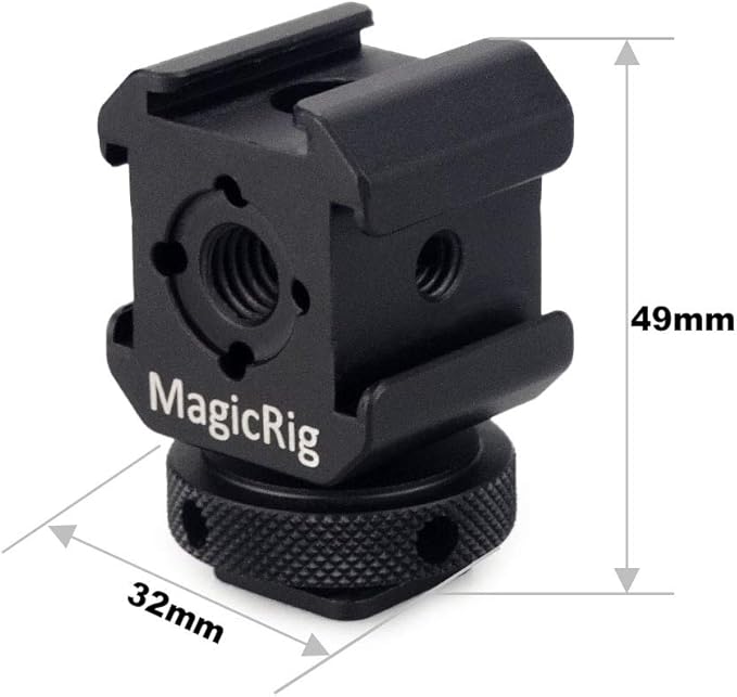 3-Side Cold Shoe Mount Adapter Camera Hot Shoe Bracket for Flash Light, LED Video Light, Microphone, Monitor Mount